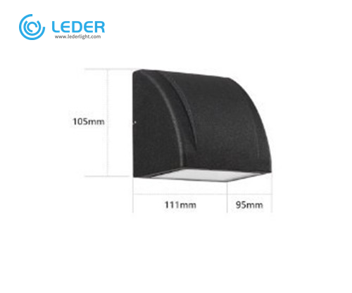 ميزة LEDER Black Morden LED الخارجية الجدار الخفيفة