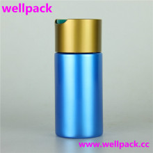 wellpack 125ml Blue Flat Shuolder Cosmetic Bottle with Press Cap