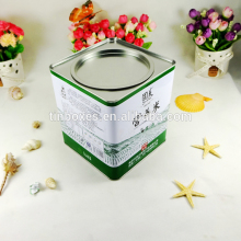 Hot sale custom packaging square metal dog food storage tin box OEM