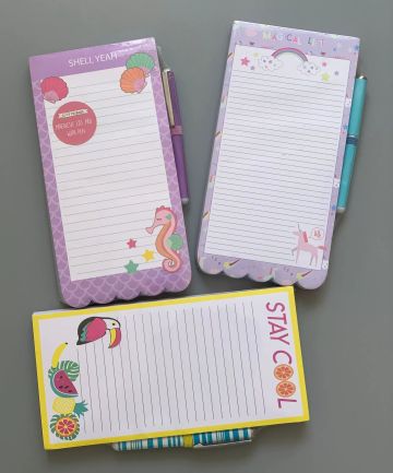 Different color and design notepads