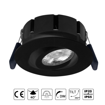 IP65 downlights black for bathroom