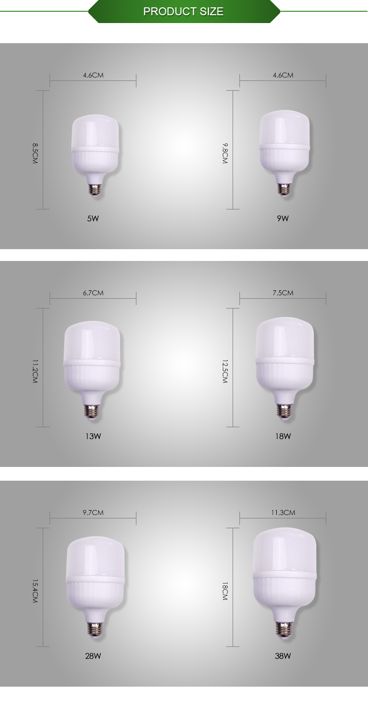 China energy saving warm white light aluminum 38W ckd led bulb parts