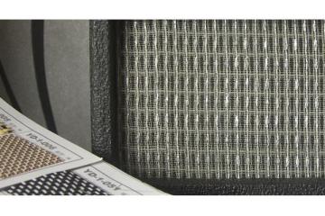 Black silver strip speaker grill fabric cloth
