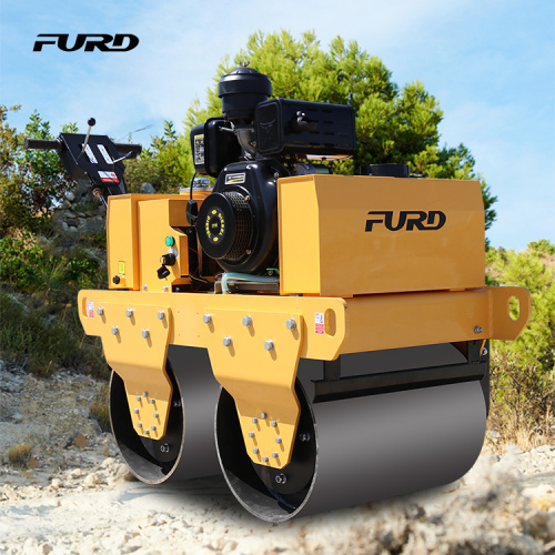 Chinese cheap 550kg walk behind double drum road roller