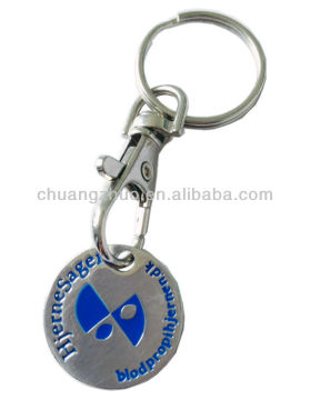 Shopping cart cion chip keychain ,token poker chip keychain