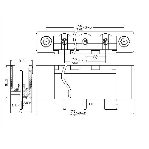 AT2500V-7.5／7.62XXX-PQSPlug-in Terminal Block Vertical WF Pitch7.5／7.62