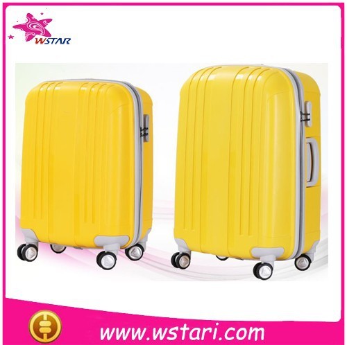 STAR new design plastic frame pire pc trolley luggage set with double universal wheels