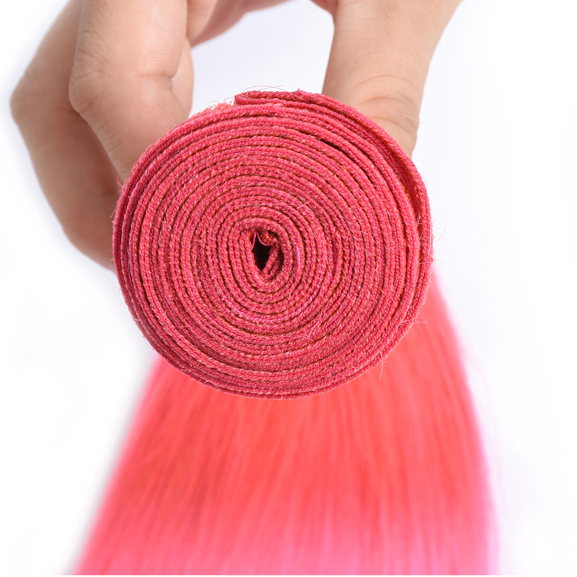 9a Grade Virgin Hair Wholesale Halloween Costumes Pink Straight Hair Extension Remy Hair WEAVING Silky Straight Wave >=45%