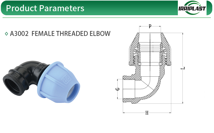 Water Supply PN16 pe pipe fitting 90 degree elbow PP Female Threaded Elbow for irrigation system