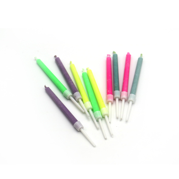 rainbow color flame birthday cake candles