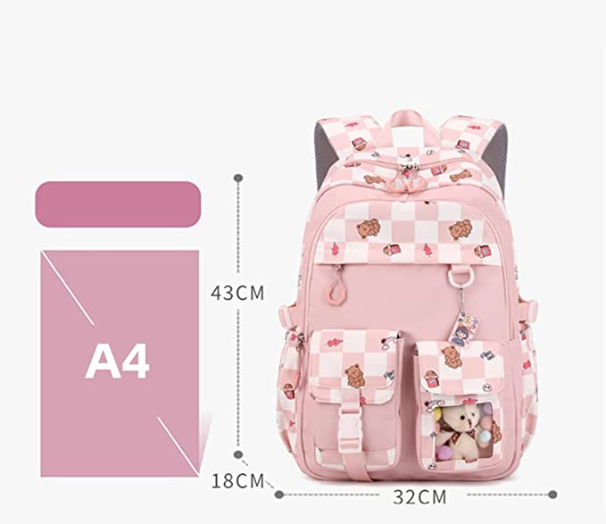 Backpack for Girls Fashion School Bag Cute Bear Bookbag