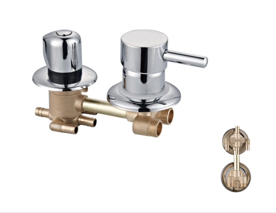 Bathroom 3 Way brass chrome wall mounted shower panel faucet