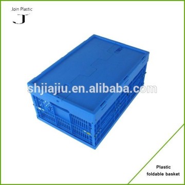 Foldable plastic storage basket