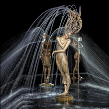 Nice looking design water feature bronze girl fountain for home park decoration