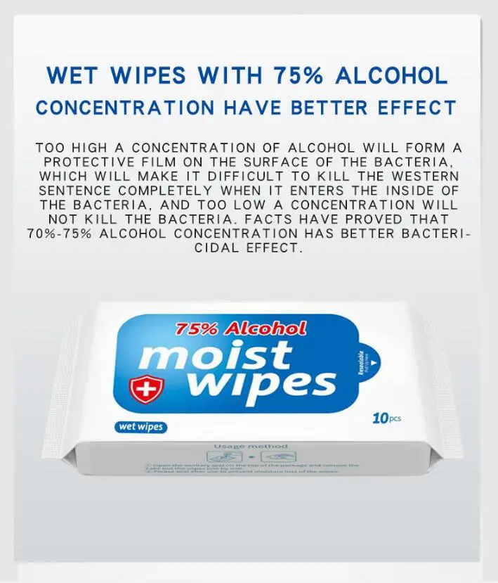 Antiseptic Wipe Disinfectant Wet Wipes, Large Medical Anti Bacterial Wipes