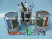 desktop pen holder clock of stationery item
