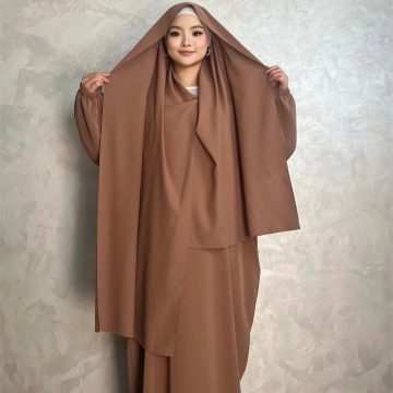 LM003 Hooded Abaya with Pockets - Muslim Jilbab Prayer Dress