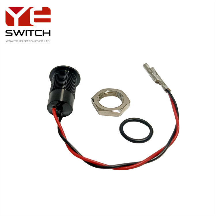 YesWitch 11mm IP68 مؤشر إشارة المعادن مع الأسلاك