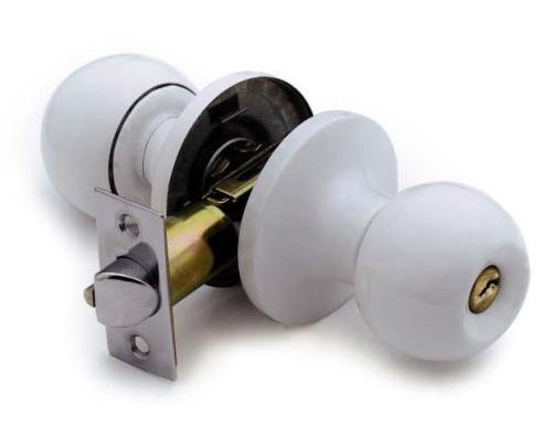 White Tubular Door Lock (SKL-607WW-ET)