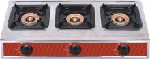 3 burner gas cooking range stainless steel