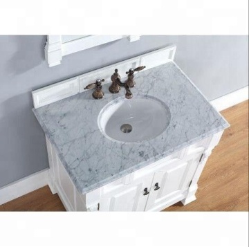 36" bathroom marble vanity with carrara marble vanity top