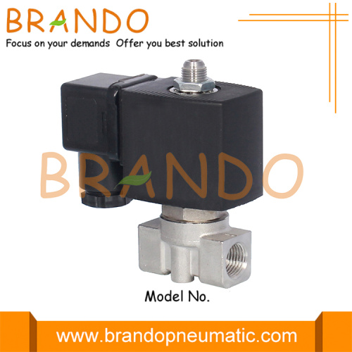 Válvula solenoide de acero inoxidable de 3 vías NC 1/8 &#39;&#39;