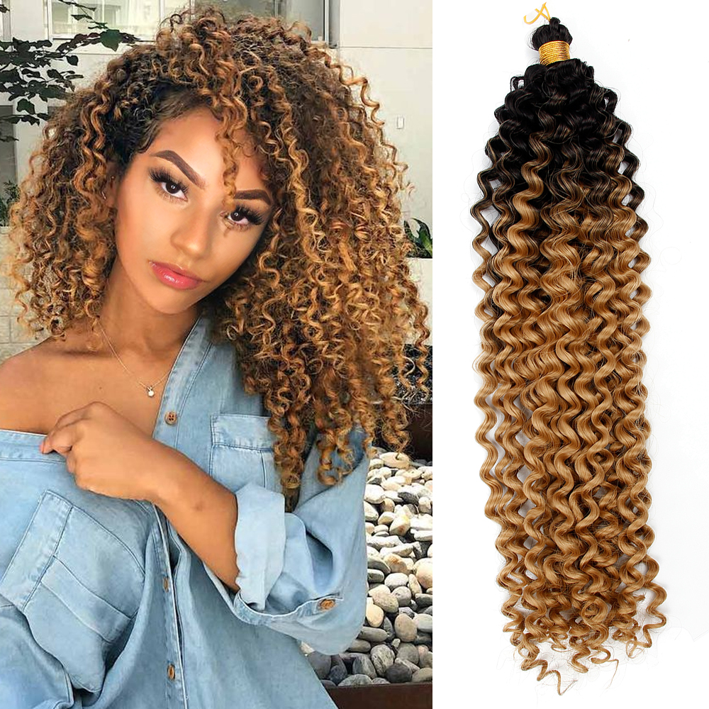 Deep Wave Twist Crochet Hair Curly Loose Deep Twist Braiding Hair Extension Solid And Mixed Color Synthetic Fiber Hair