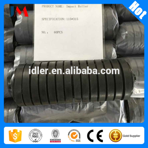 Rubber coated conveyor roller