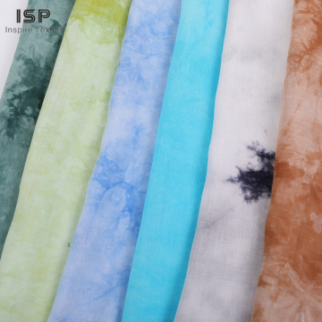 Solid Color Tie Dyed Spun Rayon Fabric For Women's Dresses