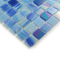 Iridescente Blue Glass paillettes mosaïques Piennes de piscine