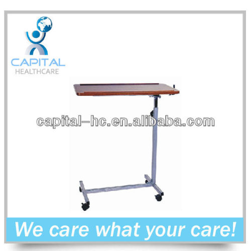 CP-K210 wooden over bed table with wheels for hospital bed