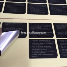 Custom printed chrome sticker label