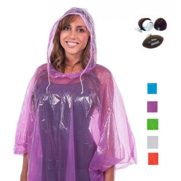 Poncho pioggia promozionali usa e getta per adulti in LDPE
