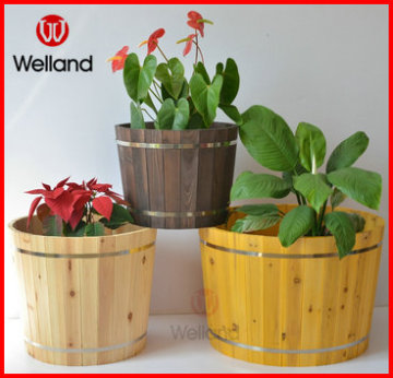 Wooden Flower Barrel Planter Boxes