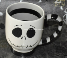 Creative Halloween Skull Mug with Horror Pattern