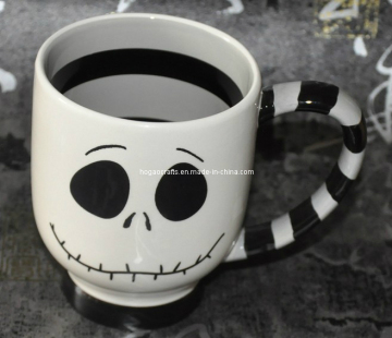 Creative Halloween Skull Mug with Horror Pattern