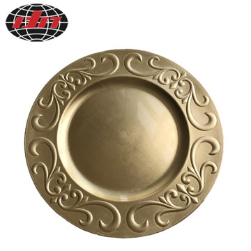 Luxury Gold Plastic Plate with Metallic Finish