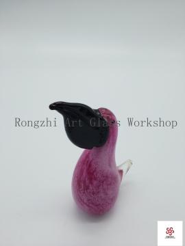 Pink Bird Glass Sculpture