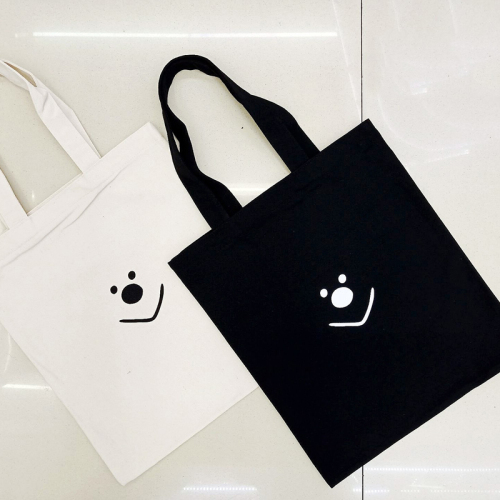 Bolsos de mano lindos de encargo de las compras de la lona de la sonrisa del oso