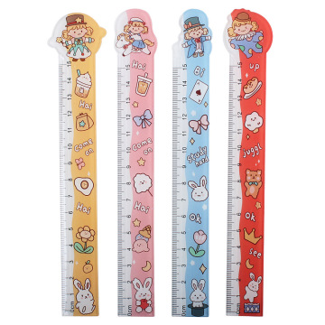 Kawaii Cartoon Girl Ruler - 15cm Plastic School Stationery
