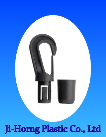 Whosale plastic black elastic bungee cord hook