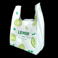 Bolsa de plstico reutilizable con fuelle de polietileno embalaje de moda regalo camiseta de comestibles