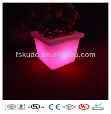 led plastic glowing mini led flower pot, lighted plastic flower pots