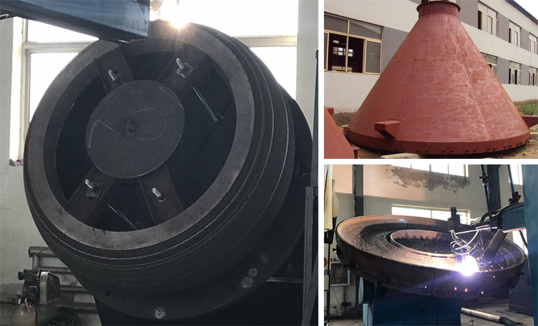 mesa de esmerilado de recubrimiento duro de carburo de cromo chromium carbide hardfacing overlay grinding table