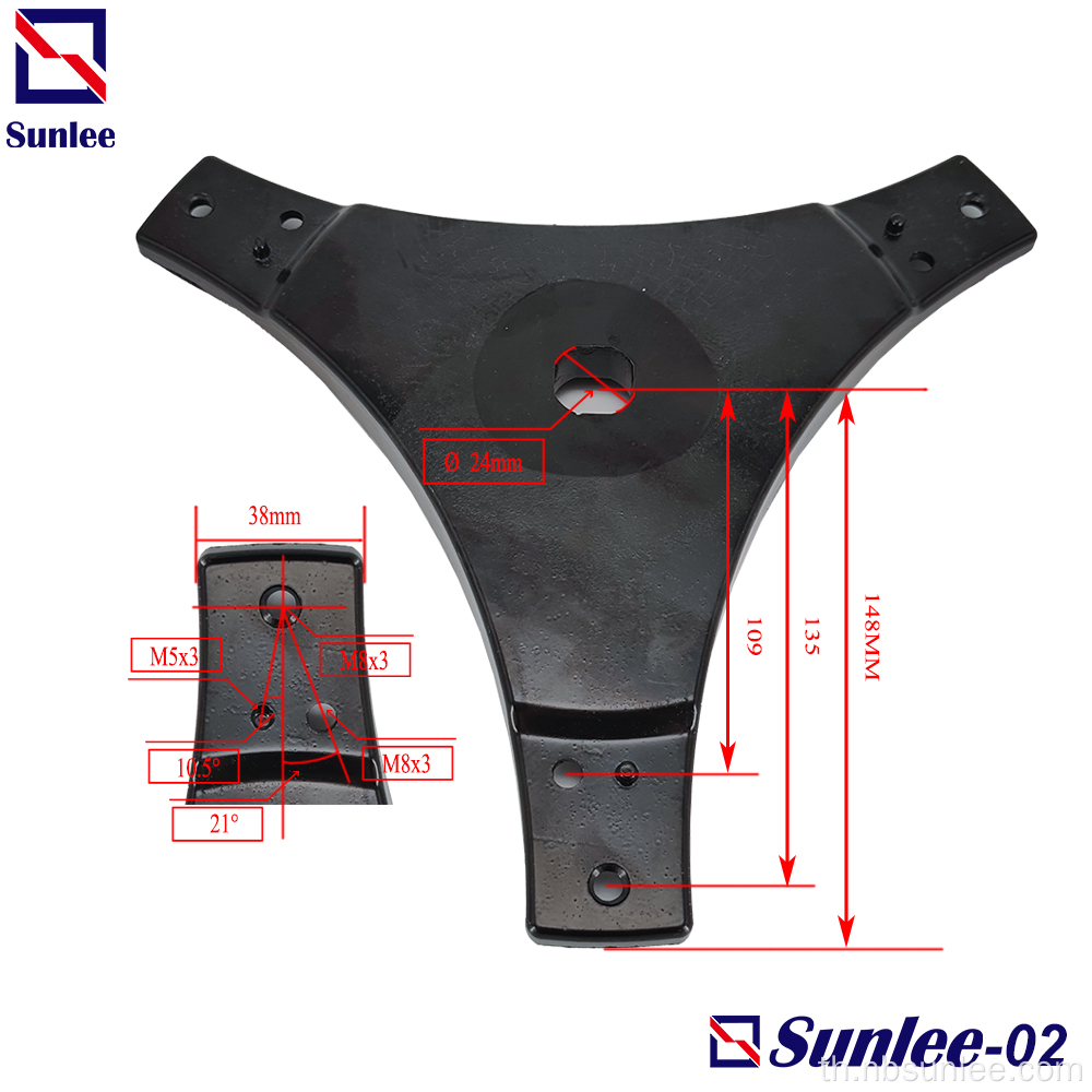 เครื่องซักผ้า Black Triangular Flange Plate เครื่องจักรกลซีเอ็นซี