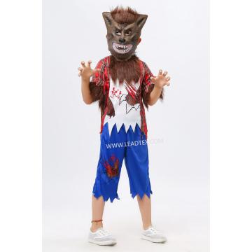 Child halloween costumes werewolf with EVA mask