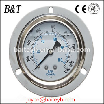 Glycerin Filled Industrial Front Flanged Panel Mount Pressure Gauge