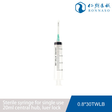 Sterile 20ml Central Tip Luer Lock Syringe