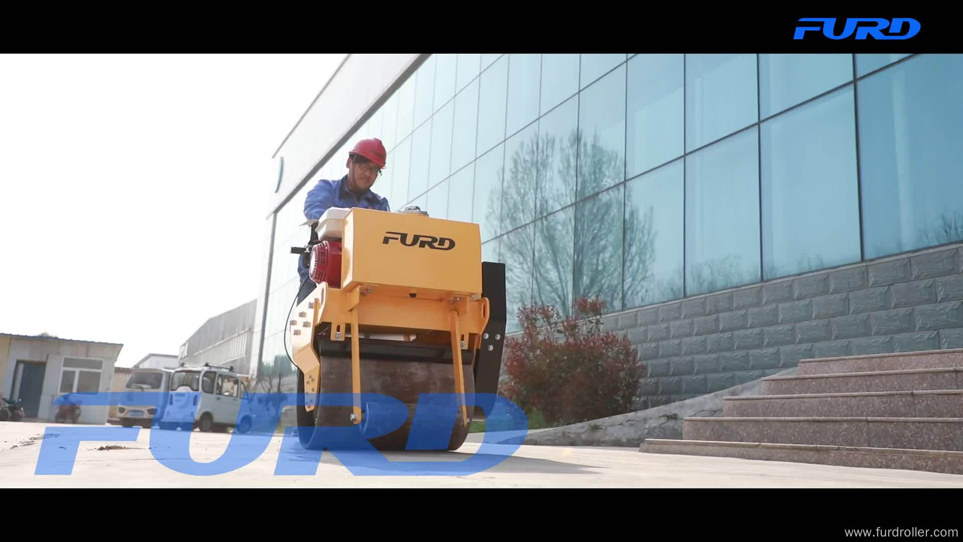 Walk behind mini single drum compactor road pedestrian vibratory roller FYL-600