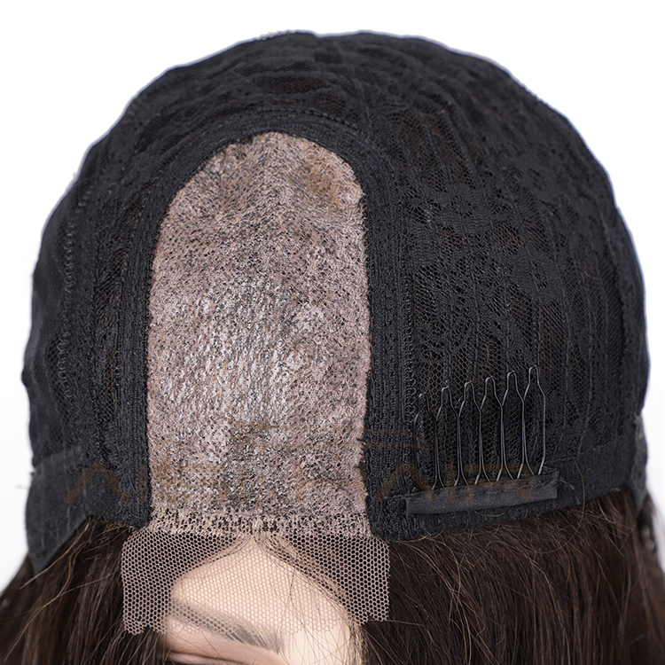 Ombre Brown Curly Wave Hot Selling Wholesale Cheap Vedor Swiss Lace Synthetic Hair For Black Women Lace Front Wig